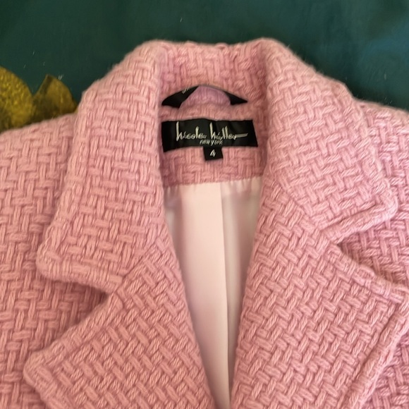 Beautiful Nicole Miller Coat 100% Lambswool Coat Designer Coat Pink Coat Size 4 - Picture 3 of 7